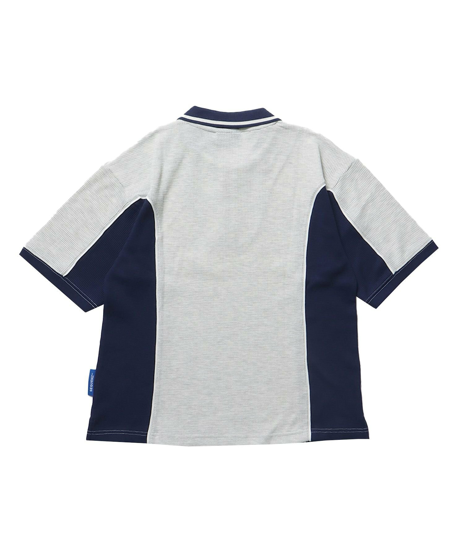 【SEQUENZ】SQNZ SPORT ZIP POLO S/S THERMAL / 衿付き ポロシャツ 配色 パイピング ブランドロゴ ワンポイント